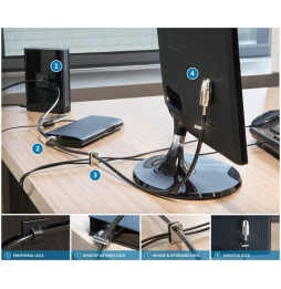 Kit de verrouillage Kensington á 2.0 pour ordinateurs de bureau et périphériques (K64424WW)