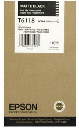 Cartouche Epson Pigment Noir Mat pour imprimantes stylus pro 74xx/78xx/94xx/98xx (110ml)