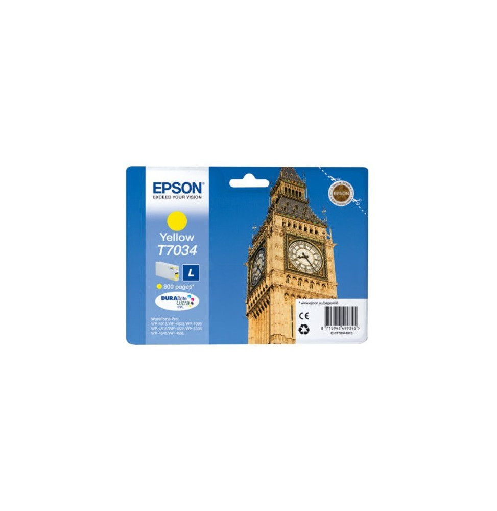 Cartouche Epson Big Ben d'encre jaune (C13T70344010)