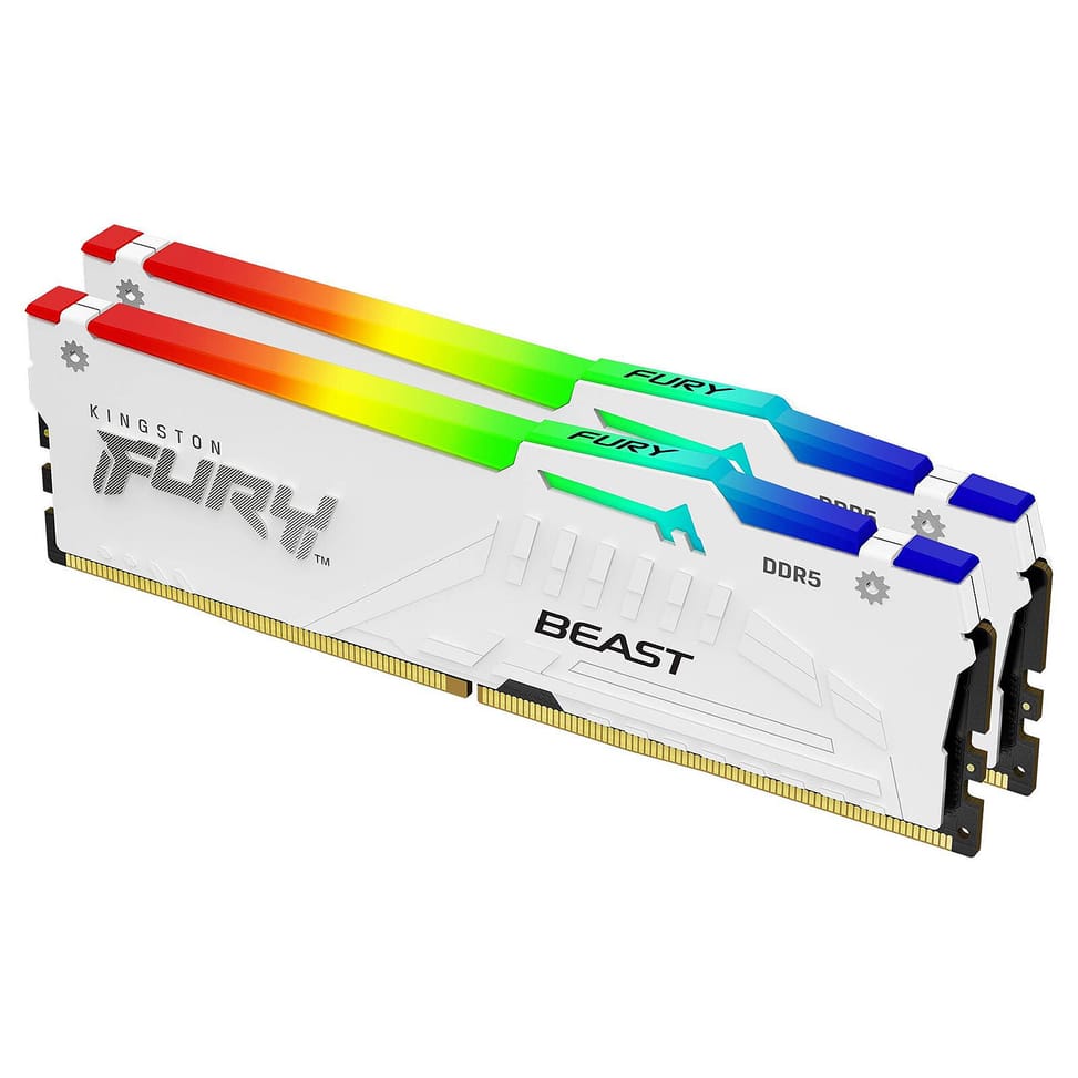 Kingston FURY Beast RGB 64 Go (2 x 32 Go) DDR5 6000 MHz CL36 - Blanc — image 1