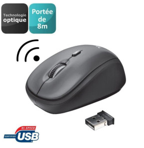 Mini Souris Trust Yvi Optique sans Fil pour PC - Gris