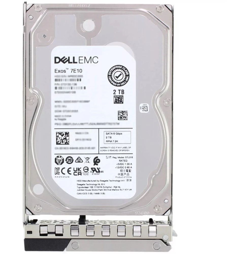Disque dur interne Dell 2TB SATA 6Gbps 7.2K 512e 3.5" Hot-plug (400-BLLG)