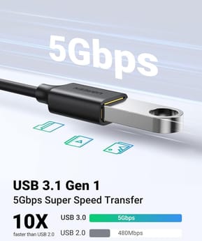 Câble Ugreen USB-C Male vers USB 3.0 A Female (30701) — image 4