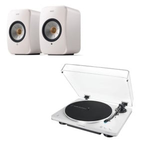 KEF LSX II Blanc + Audio-Technica AT-LP70XBT Blanc