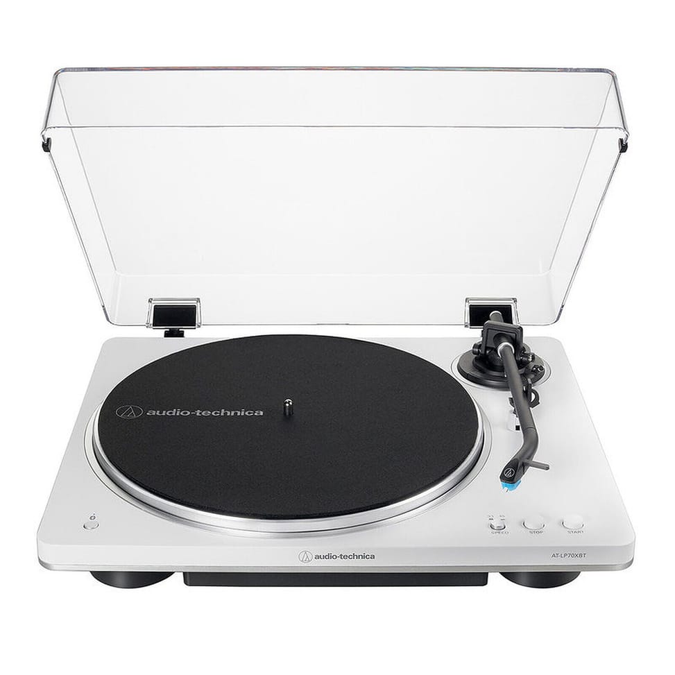 KEF LSX II Blanc + Audio-Technica AT-LP70XBT Blanc — image 2