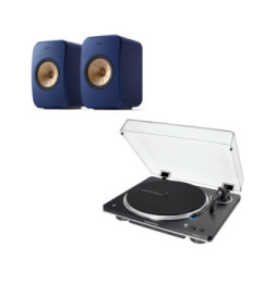 KEF LSX II Bleu Cobalt + Audio-Technica AT-LP70XBT Noir