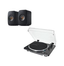 KEF LSX II Noir Carbone + Audio-Technica AT-LP70XBT Noir