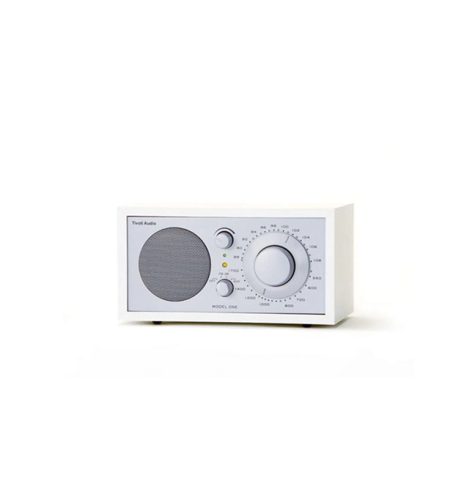 Tivoli Audio Enceinte Numérique Radio AM/FM/AUX Modèle One en Bois Blanc / Bleu