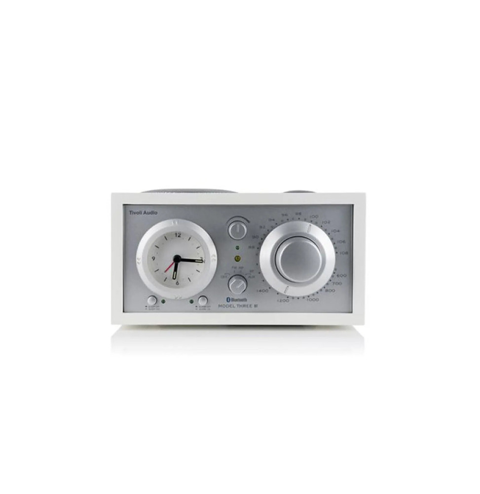 Tivoli Audio Radio-Réveil Sans Fil Modèle Three Bluetooth 5.1 avec Syntoniseur AM/FM Blanc