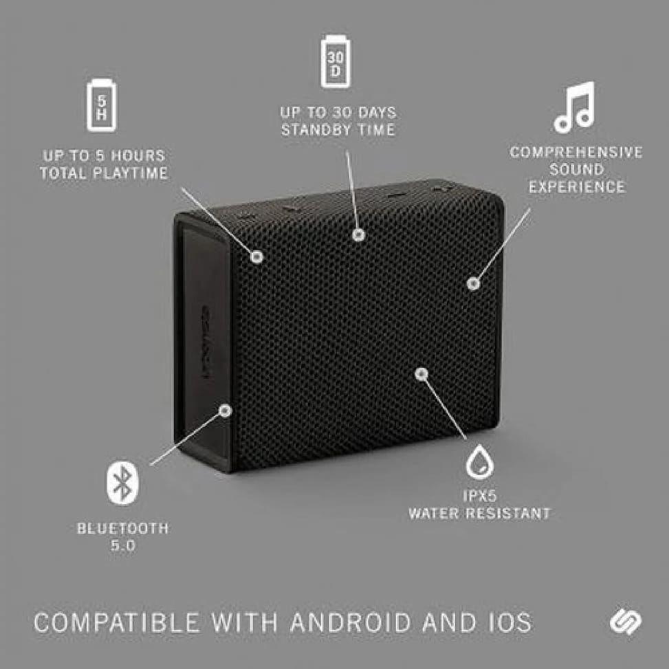 Urbanista Enceinte Bluetooth 5.0 IPX5 Sydney Portable et Légère avec Câble de Charge Noir — image 2
