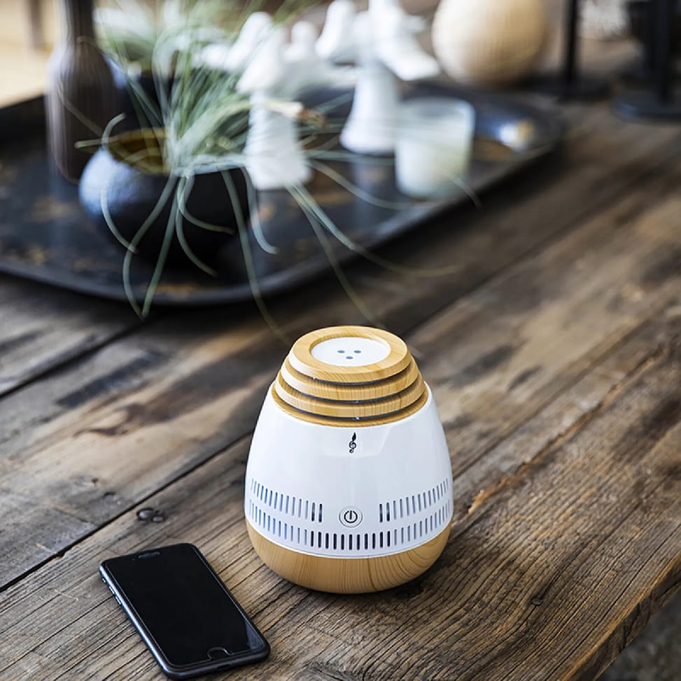 AROMASOUND Enceinte Audio Symphoney Lumineuse avec Diffuseur d'Huiles Essentielles Blanc — image 3