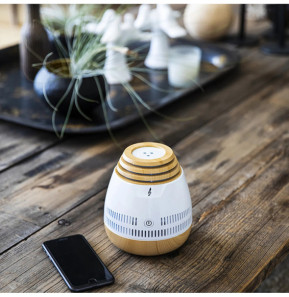AROMASOUND Enceinte Audio Symphoney Lumineuse avec Diffuseur d'Huiles Essentielles Blanc