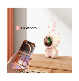 Avizar Enceinte Bluetooth Astronaute LED RGB Compact Rose