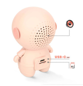 Avizar Enceinte Bluetooth Astronaute LED RGB Compact Rose