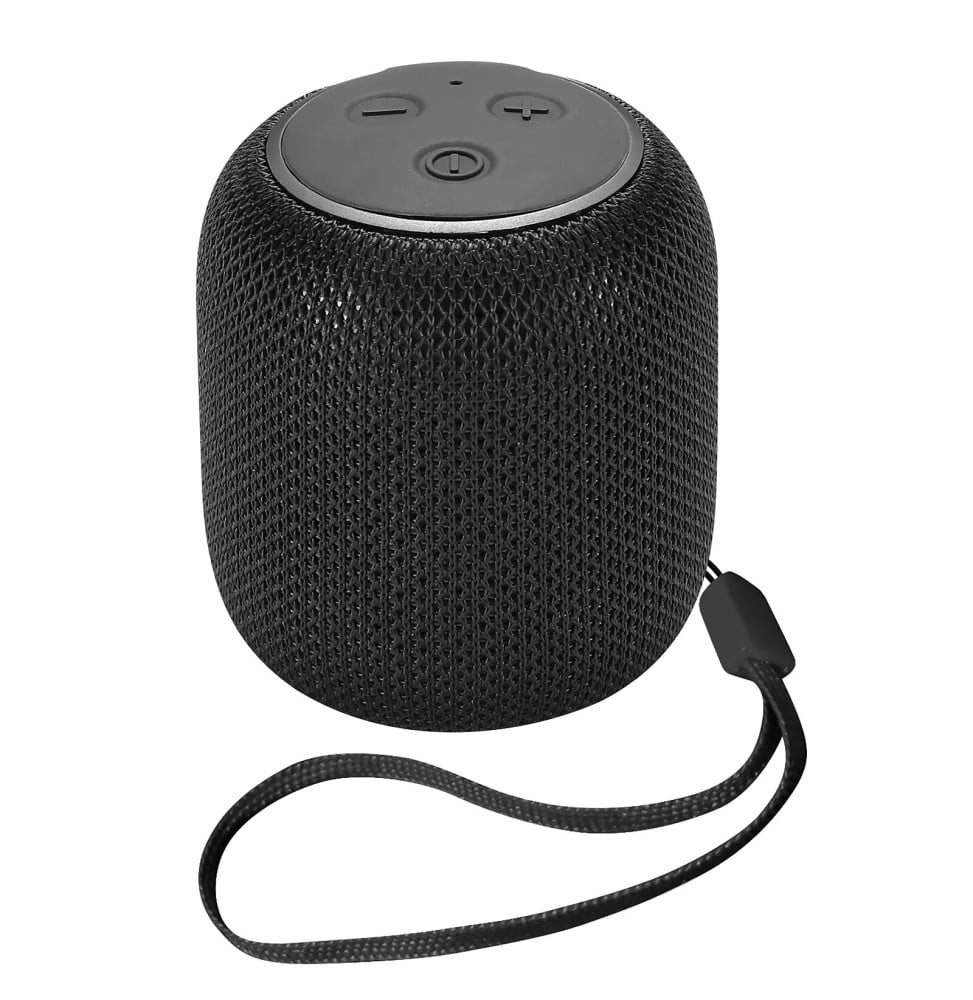 Avizar Mini Enceinte Bluetooth Radio FM et Slot Micro-SD Portable avec Dragonne noir