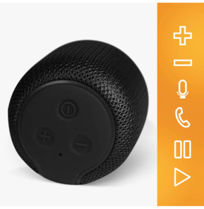 Avizar Mini Enceinte Bluetooth Radio FM et Slot Micro-SD Portable avec Dragonne noir