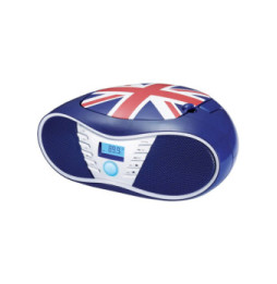 BigBen Connected Lecteur CD/Radio FM et MP3 CD58 à Motif Drapeau Anglais Bleu / Rouge