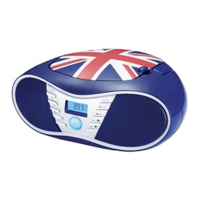 BigBen Connected Lecteur CD/Radio FM et MP3 CD58 à Motif Drapeau Anglais Bleu / Rouge