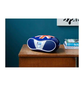 BigBen Connected Lecteur CD/Radio FM et MP3 CD58 à Motif Drapeau Anglais Bleu / Rouge