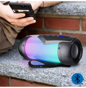 BigBen Enceinte Bluetooth Lumineuse 20W IPX54 Party Mini avec Sangle Noir
