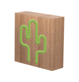 Color Block Enceinte Bluetooth 15W Néon Lumineuse L avec Charge Induction Cactus ColorLight Vert