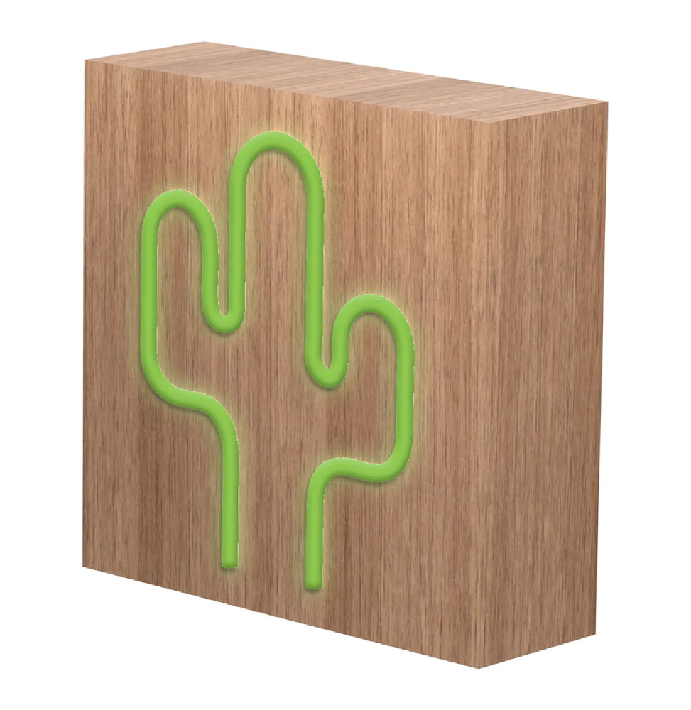 Color Block Enceinte Bluetooth 15W Néon Lumineuse L avec Charge Induction Cactus ColorLight Vert