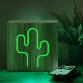 Color Block Enceinte Bluetooth 15W Néon Lumineuse L avec Charge Induction Cactus ColorLight Vert — image 3