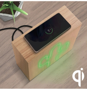Color Block Enceinte Bluetooth 15W Néon Lumineuse L avec Charge Induction Cactus ColorLight Vert