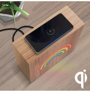 Color Block Enceinte Bluetooth 15W Néon Lumineuse L avec Charge Induction Rainbow ColorLight Multicolore