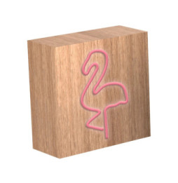 Color Block Enceinte Bluetooth Néon Lumineuse L Charge Induction Flamingo ColorLight Rose