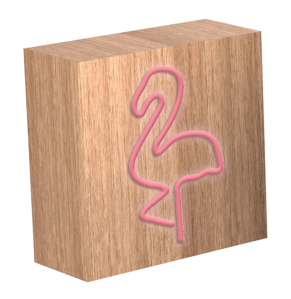 Color Block Enceinte Bluetooth Néon Lumineuse L Charge Induction Flamingo ColorLight Rose