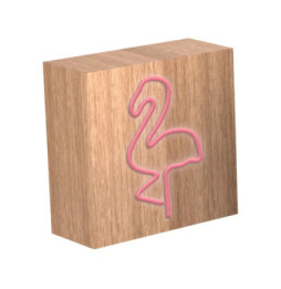 Color Block Enceinte Bluetooth Néon Lumineuse L Charge Induction Flamingo ColorLight Rose