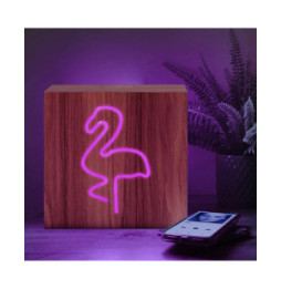 Color Block Enceinte Bluetooth Néon Lumineuse L Charge Induction Flamingo ColorLight Rose