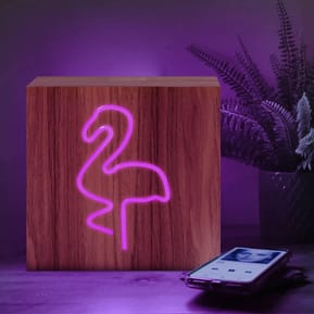 Color Block Enceinte Bluetooth Néon Lumineuse L Charge Induction Flamingo ColorLight Rose — image 3