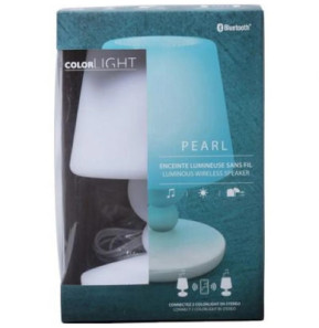 Color Block Lampe Enceinte Bluetooth 4.2 15W Lumineuse Modèle Pearl ColorLight Blanc