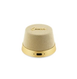 Guess Enceinte Bluetooth 5.3 3W Compatible MagSafe avec Micro et Réducteur de Bruit Dorée
