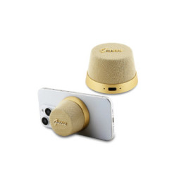 Guess Enceinte Bluetooth 5.3 3W Compatible MagSafe avec Micro et Réducteur de Bruit Dorée
