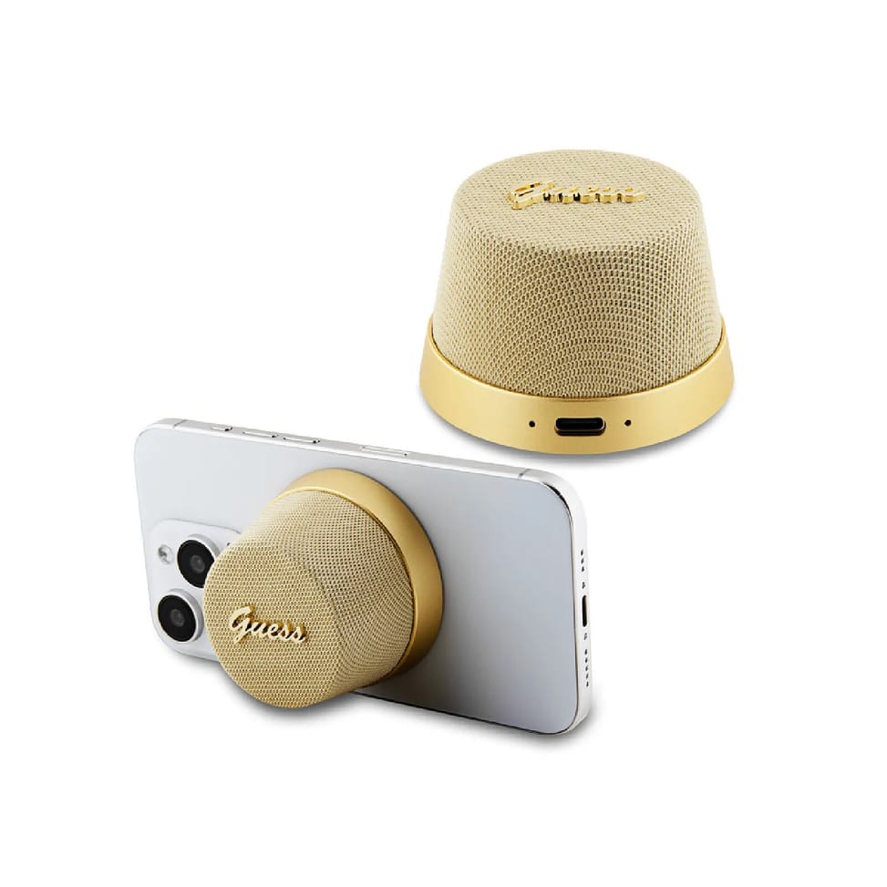 Guess Enceinte Bluetooth 5.3 3W Compatible MagSafe avec Micro et Réducteur de Bruit Dorée — image 2