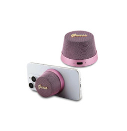 Guess Enceinte Bluetooth 5.3 3W Compatible MagSafe avec Micro et Réducteur de Bruit Rose
