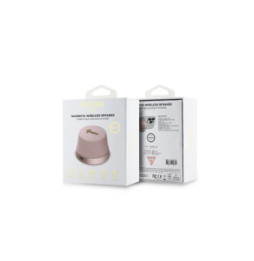 Guess Enceinte Bluetooth 5.3 3W Compatible MagSafe avec Micro et Réducteur de Bruit Rose