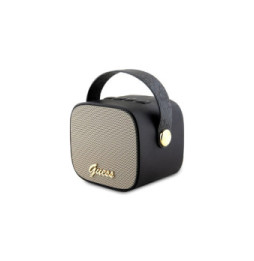 Guess Enceinte Bluetooth 5.3 Compacte 5W avec Sangle de Transport en Cuir Motif 4G Noir