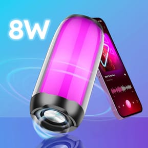 LinQ Enceinte Bluetooth LED RGB Multicolore Étanche IPX6 Son puissant 8W Noir — image 3