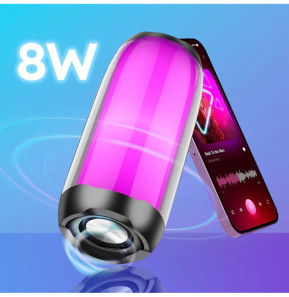 LinQ Enceinte Bluetooth LED RGB Multicolore Étanche IPX6 Son puissant 8W Noir