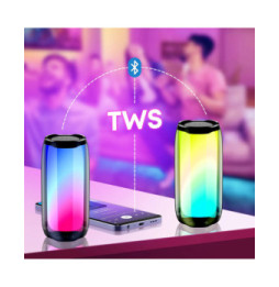 LinQ Enceinte Bluetooth LED RGB Multicolore Étanche IPX6 Son puissant 8W Noir