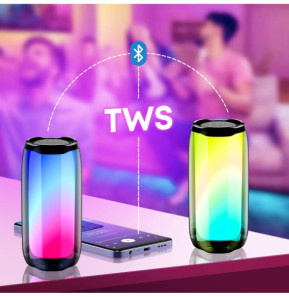 LinQ Enceinte Bluetooth LED RGB Multicolore Étanche IPX6 Son puissant 8W Noir