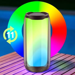 LinQ Enceinte Bluetooth LED RGB Multicolore Étanche IPX6 Son puissant 8W Noir — image 5