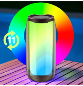 LinQ Enceinte Bluetooth LED RGB Multicolore Étanche IPX6 Son puissant 8W Noir