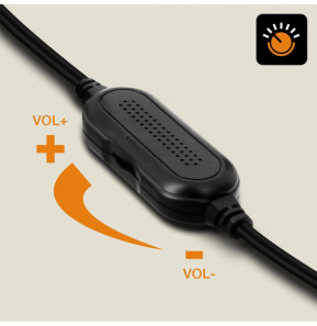 LinQ Enceinte Filaire Jack 3.5mm + USB 3W x 2 LED RVB Bouton Intégré A4000 Noir