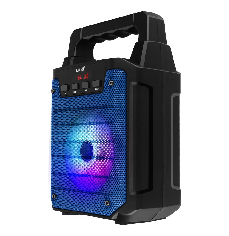 LinQ Enceinte lumineuse Bleu Bluetooth Compatible Micro,
