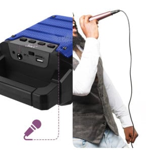 LinQ Enceinte lumineuse Bleu Bluetooth Compatible Micro,